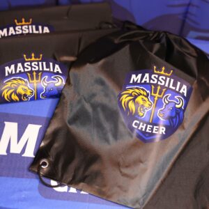 Sac de sport Massilia Cheer – Noir à cordon avec logo