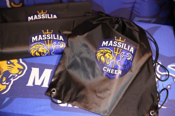 Sac de sport Massilia Cheer – Noir à cordon avec logo