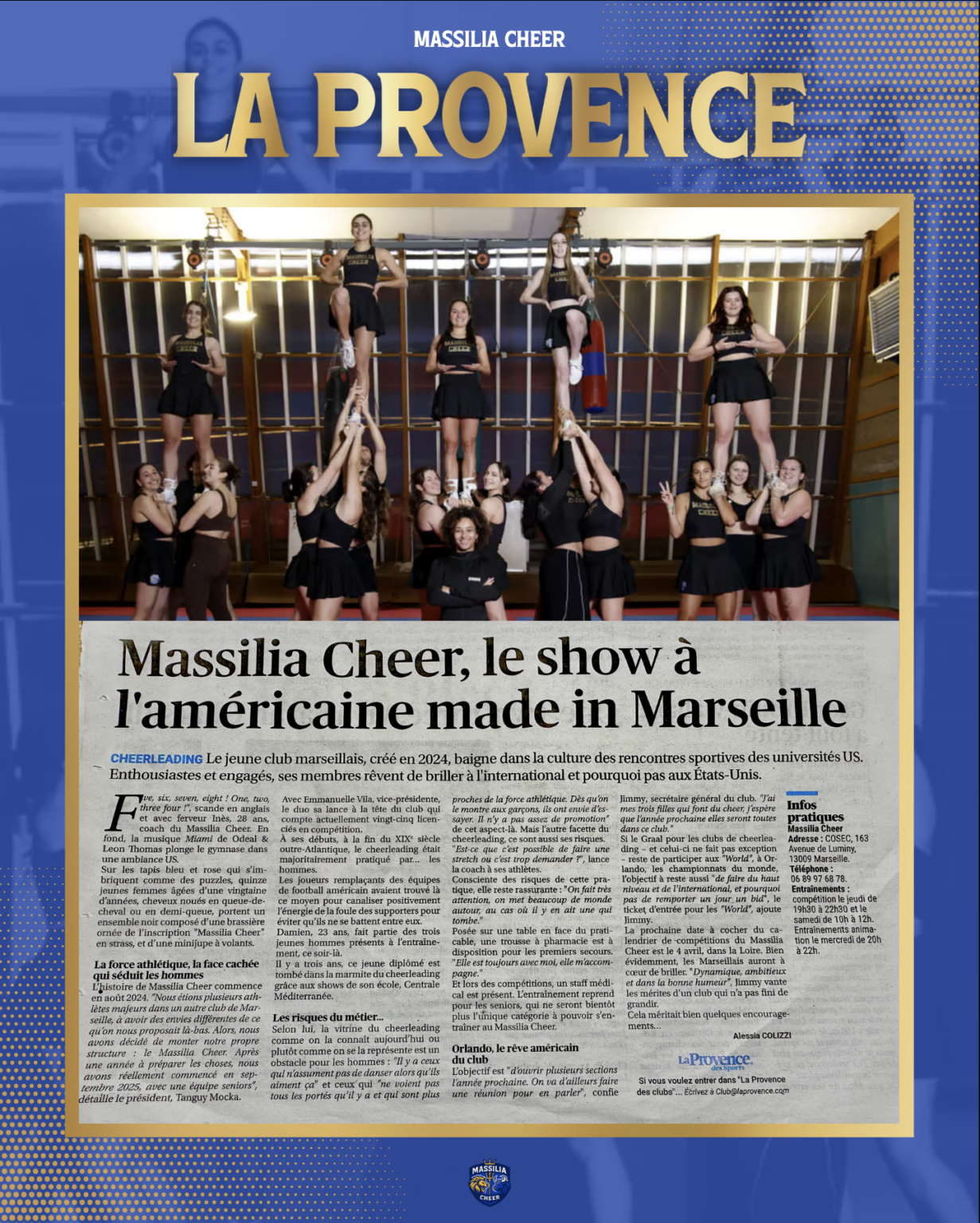 Massilia cheer dans la provence