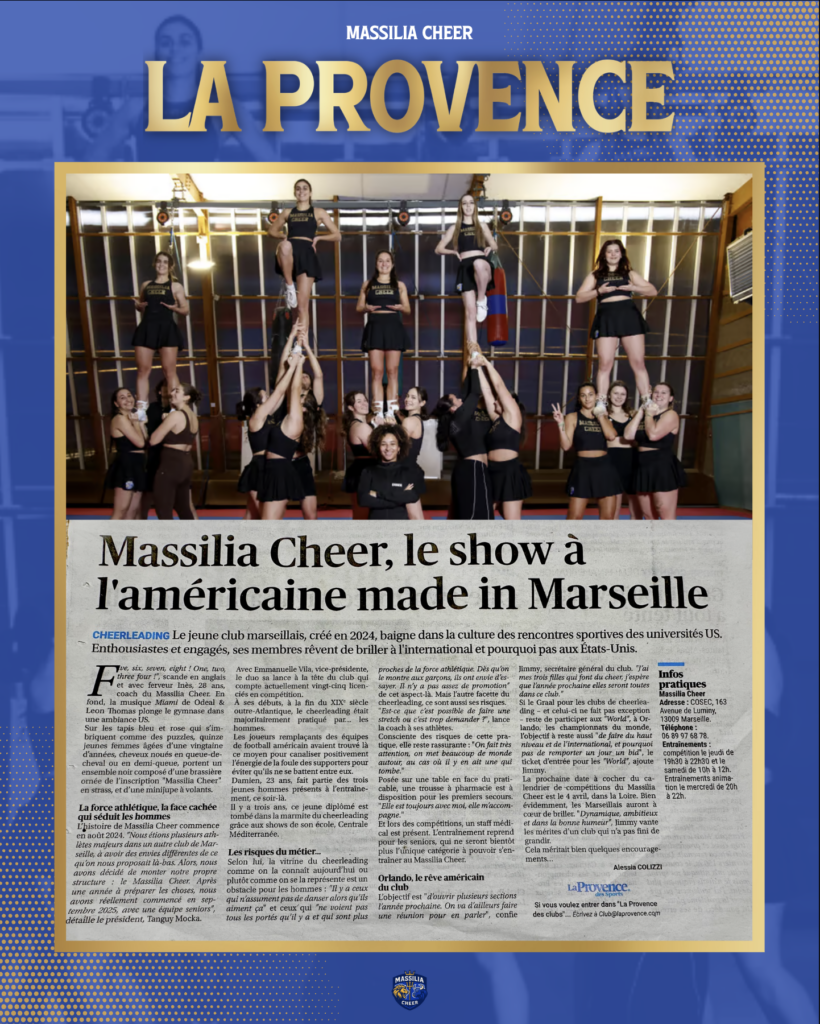 Massilia cheer dans la provence